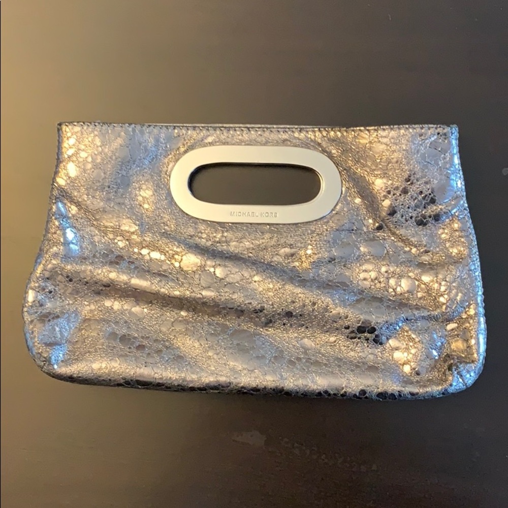 Michael Kors Silver Clutch